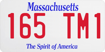 MA license plate 165TM1