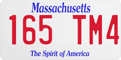 MA license plate 165TM4