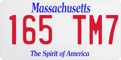 MA license plate 165TM7