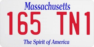 MA license plate 165TN1