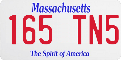 MA license plate 165TN5