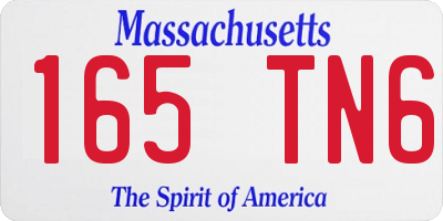 MA license plate 165TN6