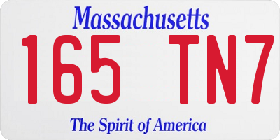 MA license plate 165TN7