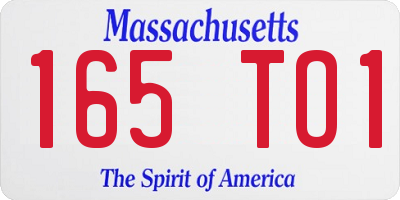 MA license plate 165TO1