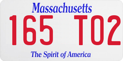MA license plate 165TO2