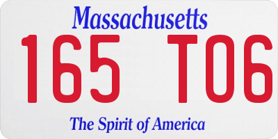 MA license plate 165TO6