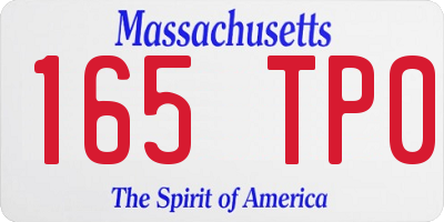 MA license plate 165TP0