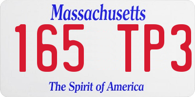 MA license plate 165TP3