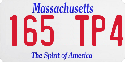 MA license plate 165TP4