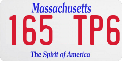 MA license plate 165TP6