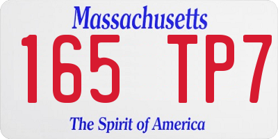 MA license plate 165TP7