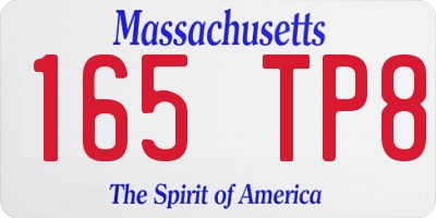 MA license plate 165TP8