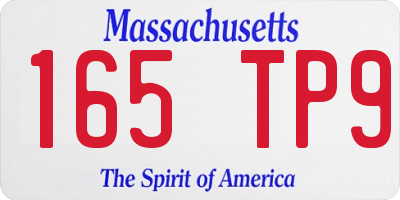 MA license plate 165TP9