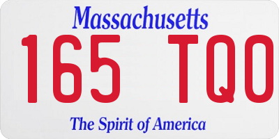 MA license plate 165TQ0