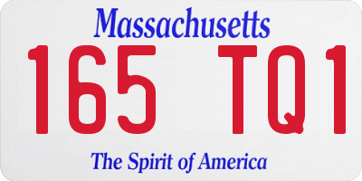 MA license plate 165TQ1