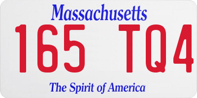 MA license plate 165TQ4