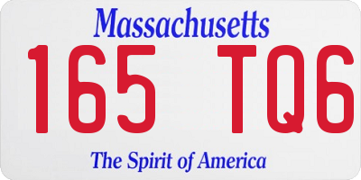 MA license plate 165TQ6