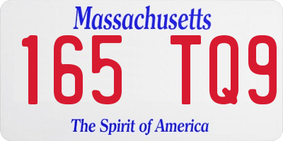 MA license plate 165TQ9