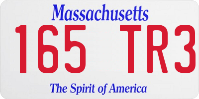 MA license plate 165TR3