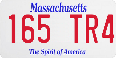 MA license plate 165TR4