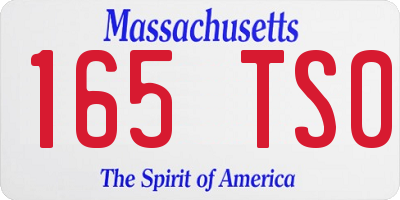 MA license plate 165TS0