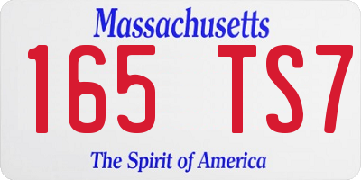 MA license plate 165TS7