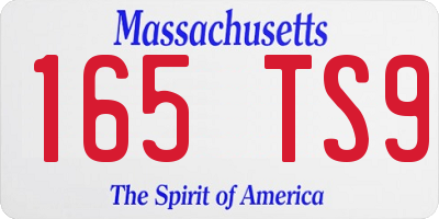 MA license plate 165TS9