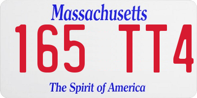 MA license plate 165TT4