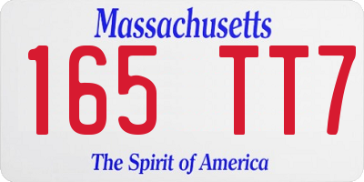 MA license plate 165TT7