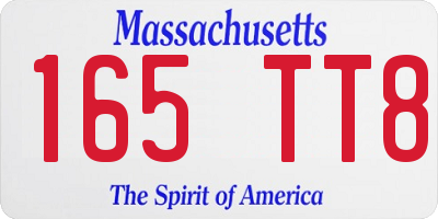 MA license plate 165TT8