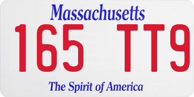 MA license plate 165TT9