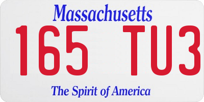 MA license plate 165TU3
