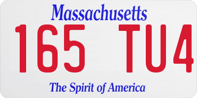 MA license plate 165TU4