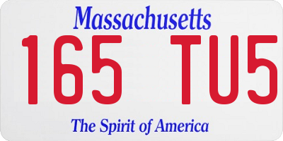 MA license plate 165TU5