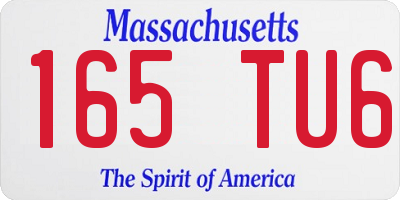 MA license plate 165TU6