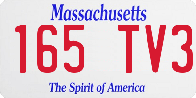 MA license plate 165TV3