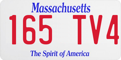 MA license plate 165TV4