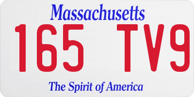 MA license plate 165TV9