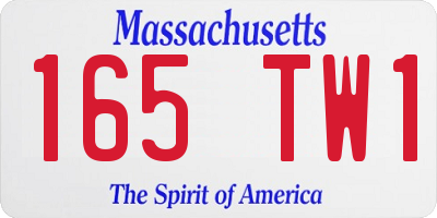 MA license plate 165TW1