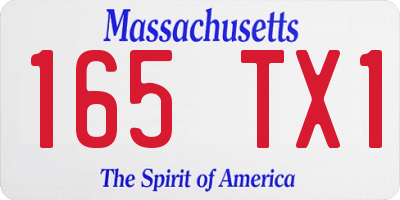 MA license plate 165TX1