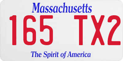 MA license plate 165TX2