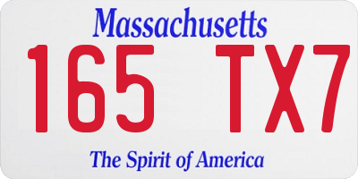 MA license plate 165TX7