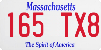 MA license plate 165TX8