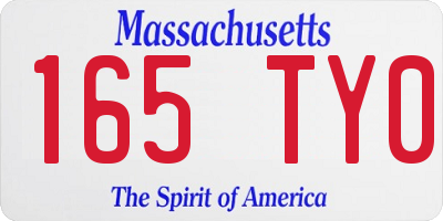 MA license plate 165TY0