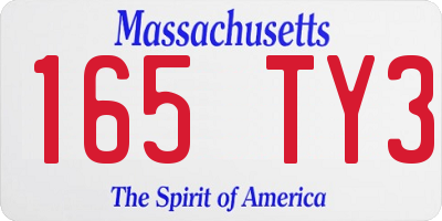 MA license plate 165TY3