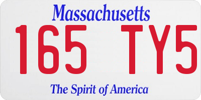 MA license plate 165TY5