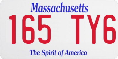 MA license plate 165TY6