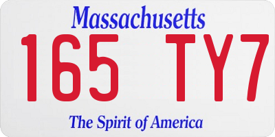 MA license plate 165TY7