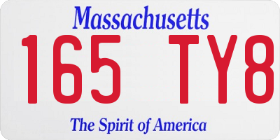 MA license plate 165TY8