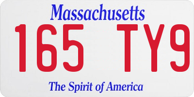 MA license plate 165TY9